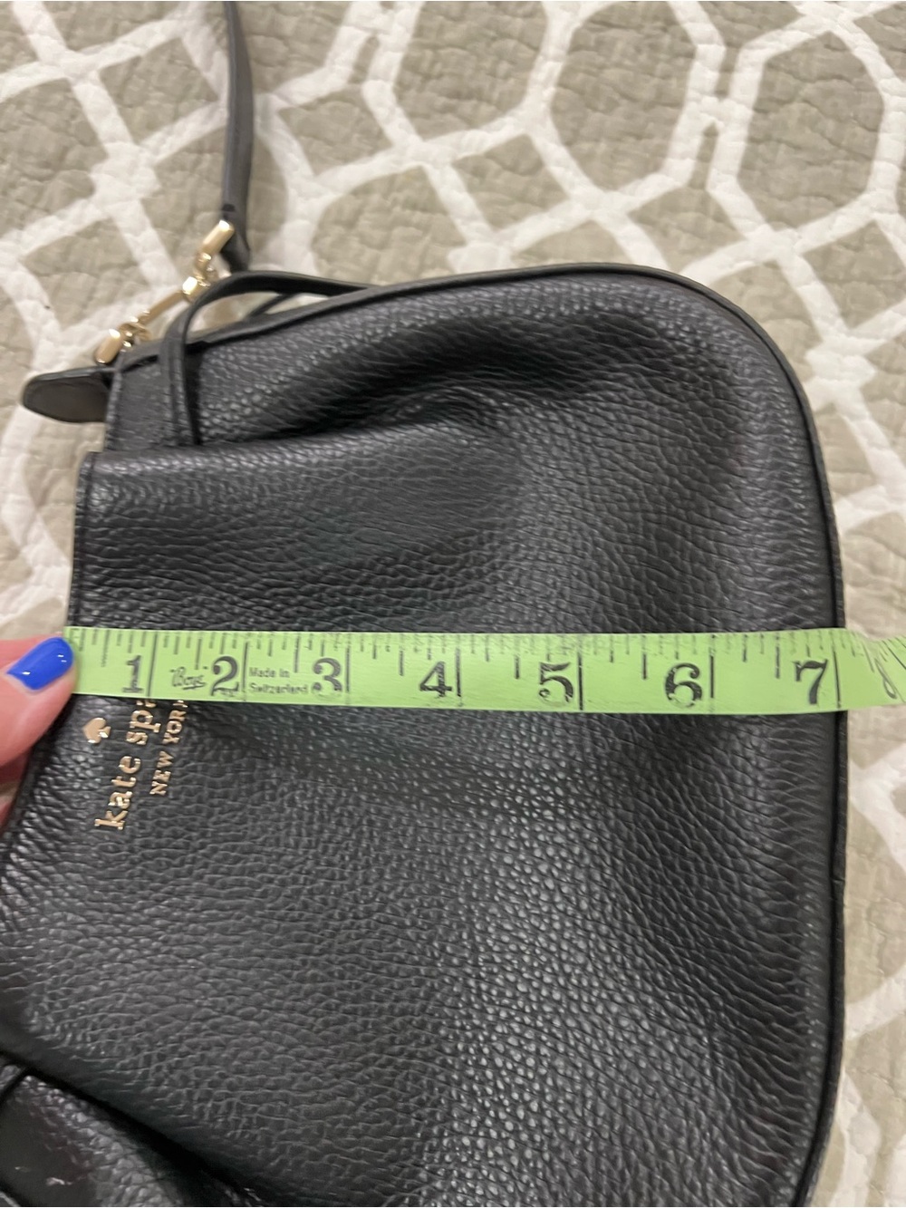 kate spade Black Pebbled Leather Hobo Shoulder Bag with Gold Logo - Picture 10 of 11